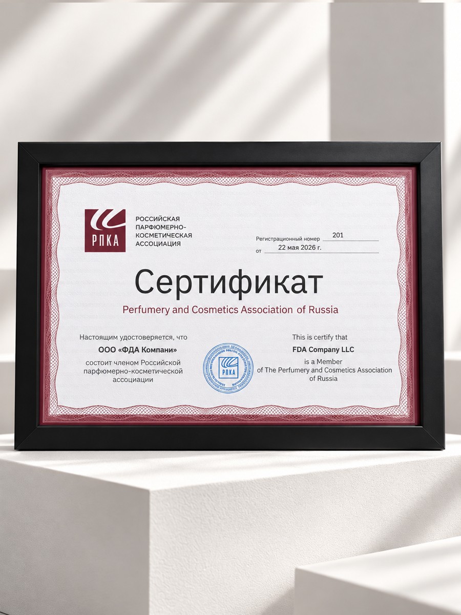 Сертификат члена Российской парфюмерно-косметической ассоциации